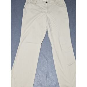 Old Navy Pants Womens 10 Sweetheart Tan Mid Rise Straight Khaki Short Wide Leg